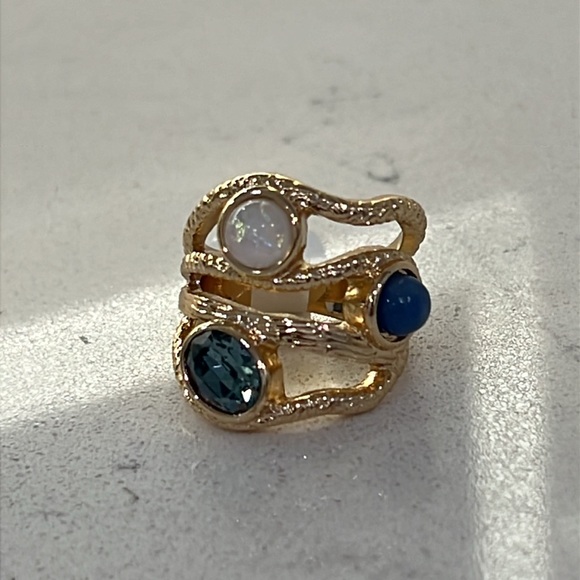 Park Lane Gold and Black Statement Ring - Picture 4 of 6